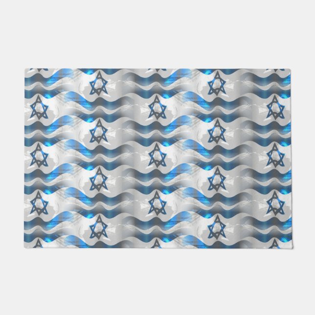 Tapete Wave Sua Bandeira Israelense (Frente)