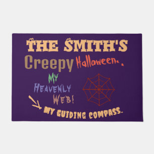 Tapete Web de aranha de Halloween roxa personalizada