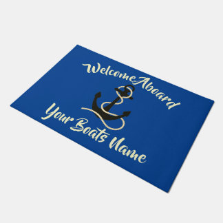 Tapete Welcome aboard nautical boats name anchor doormat