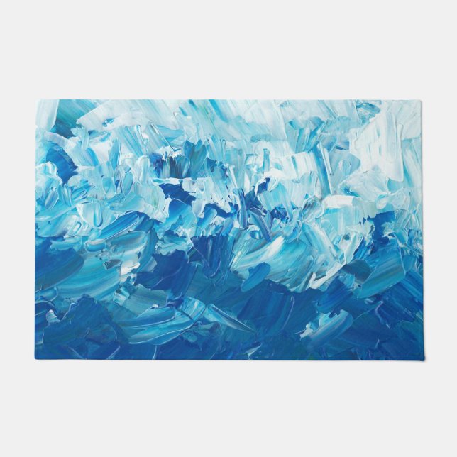 Tapete Welcome Doormat | Blue Abstract Watercolor (Frente)