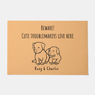 Tapete Welcome Funny Pet Doormat Custom 2 Dog names