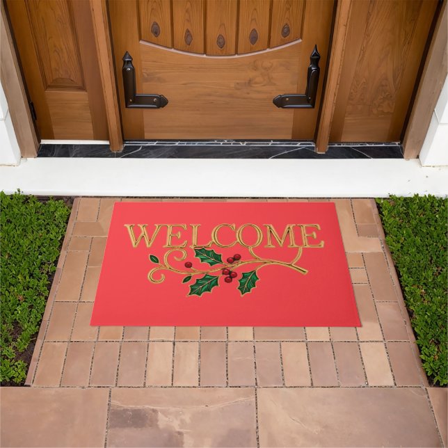 Tapete Welcome holly christmas guest  (Ar livre)