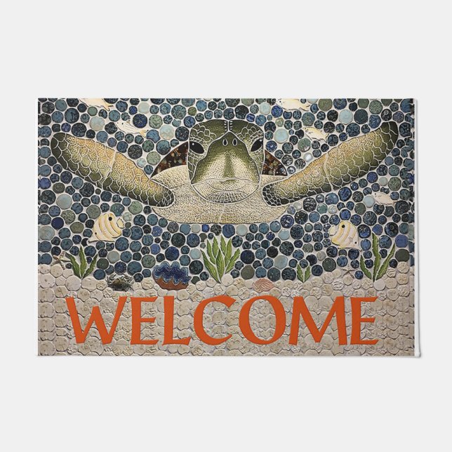 Tapete Welcome Turtle Doormat, Cute Turtle (Frente)