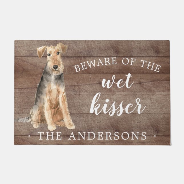 Tapete Welsh Terrier Dog Personalizado Mat. Porta (Frente)