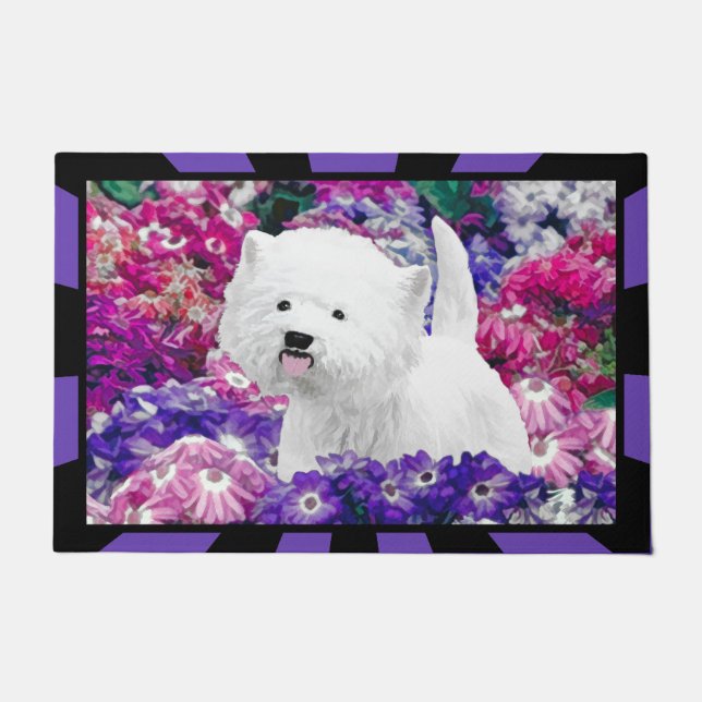 Tapete West Highland White Terrier Pintando Arte Canina (Frente)
