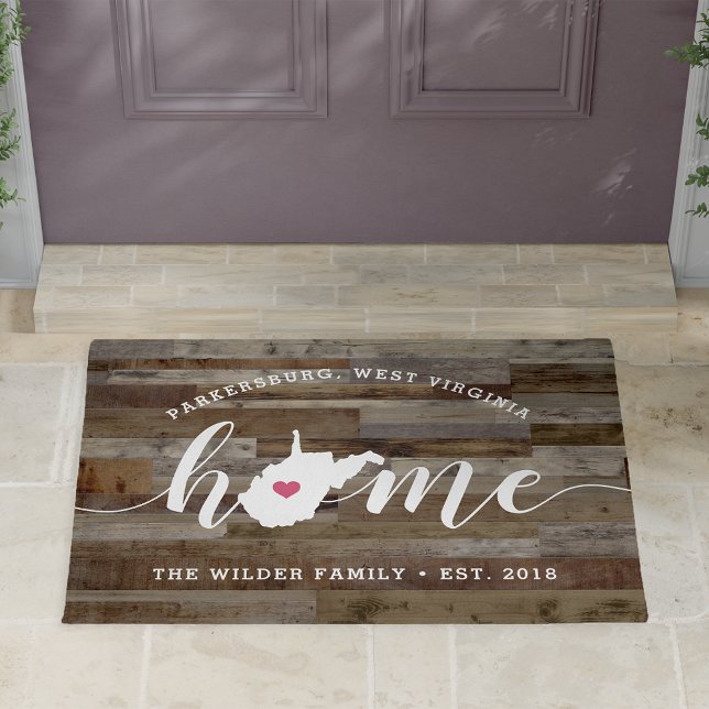 Tapete West Virginia Home State Personalizado Wood Look (Criador carregado)