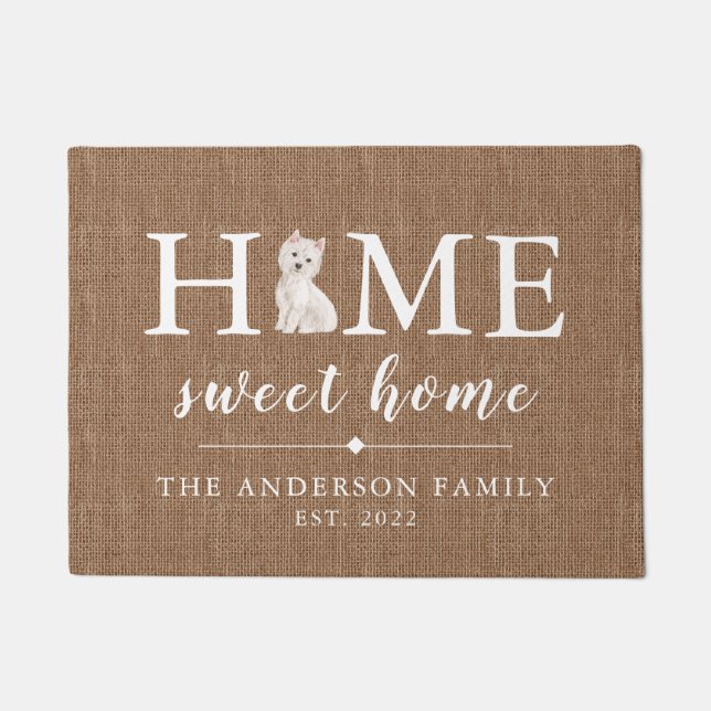 Tapete Westie Home Sweet Home Doormat (Frente)