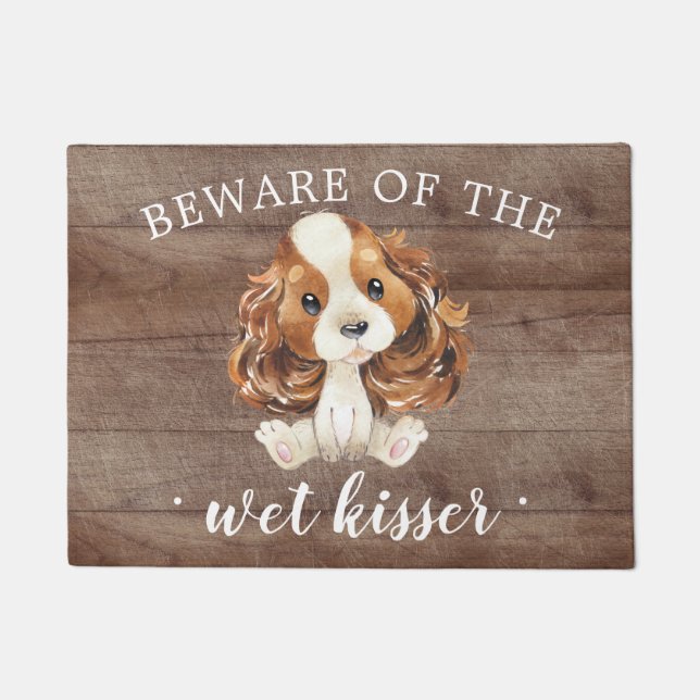 Tapete Wet Kisser Cavalier King Charles Spaniel Door Mat (Frente)