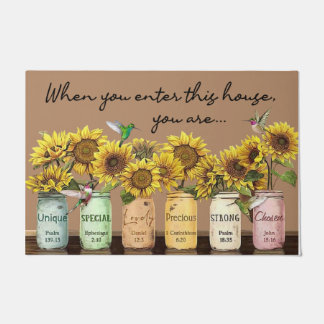 Tapete When you enter this house doormat, Sunflower