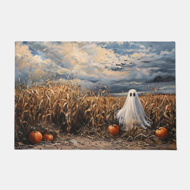 Tapete Whimsic Ghost Corn Field Pumpkins (Frente)