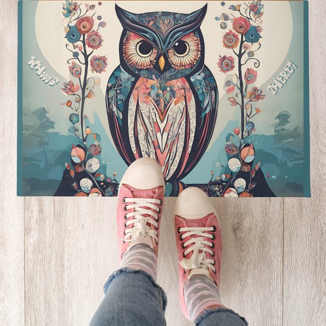 Tapete Whimsical Owl Welcome Door Mat (Criador carregado)