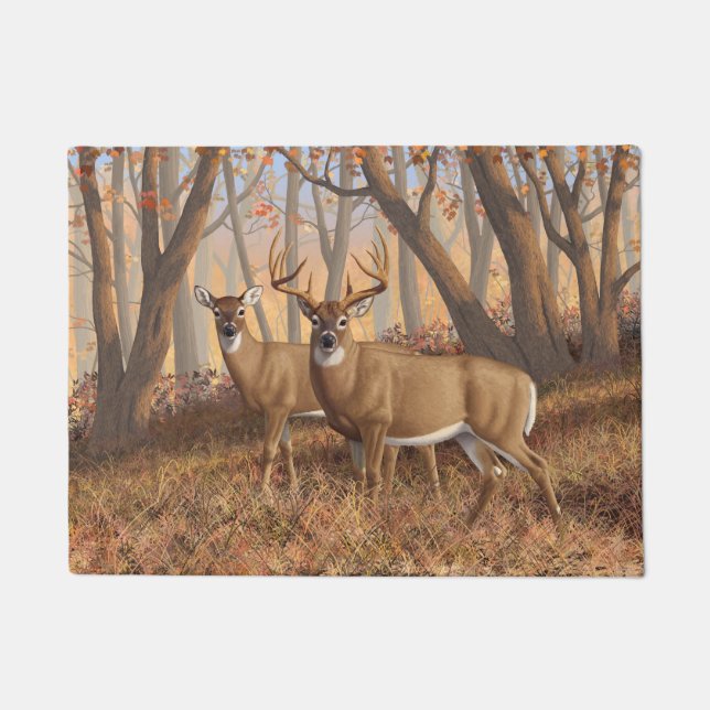 Tapete Whitetail Deer Buck & Doe Autumn Mapods (Frente)