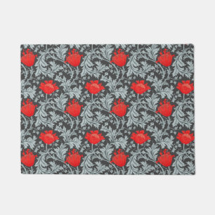 Tapete William Morris Anemone, Cinzas / Cinzas e Vermelho