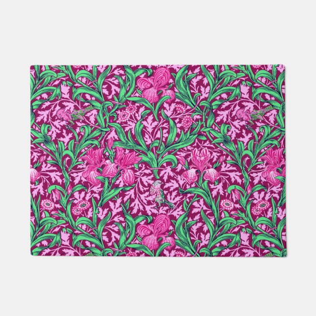 Tapete William Morris Irises, Fuchsia Pink e Wine (Frente)