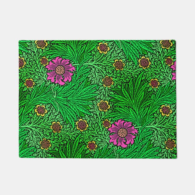 Tapete William Morris Marigold, Esmeralda Verde & Fúcsia (Frente)