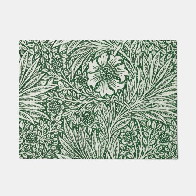 Tapete william morris marigold flor verde floral (Frente)