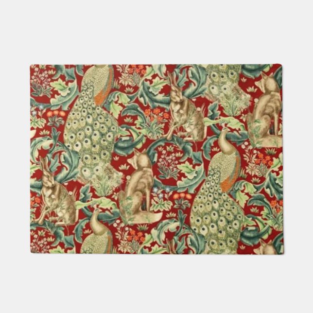 Tapete William Morris Red Pattern Forest (Frente)