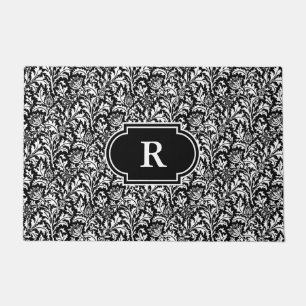 Tapete William Morris Thistle Damask, Preto e Branco