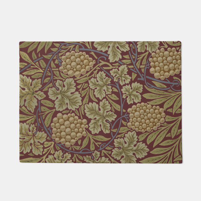 Tapete William Morris Vine Grape Red Green Art (Frente)