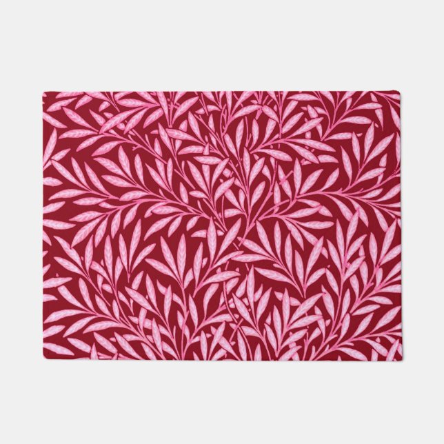 Tapete William Morris Willow Pattern, Borgonha e Rosa (Frente)