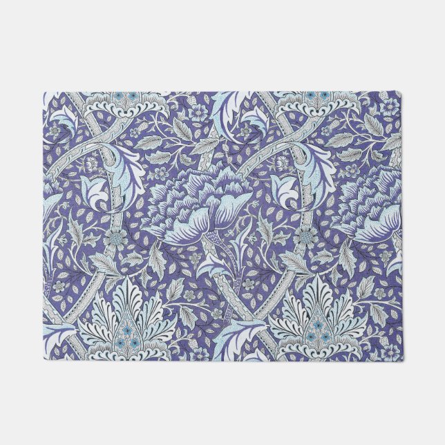 Tapete William Morris Windrush Padrão Floral Azul (Frente)
