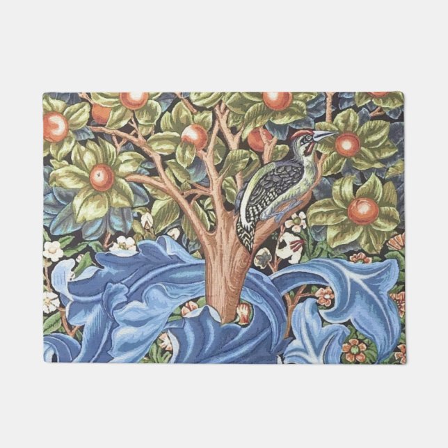 Tapete William Morris Woodpecker Tapeçaria Vintage Floral (Frente)