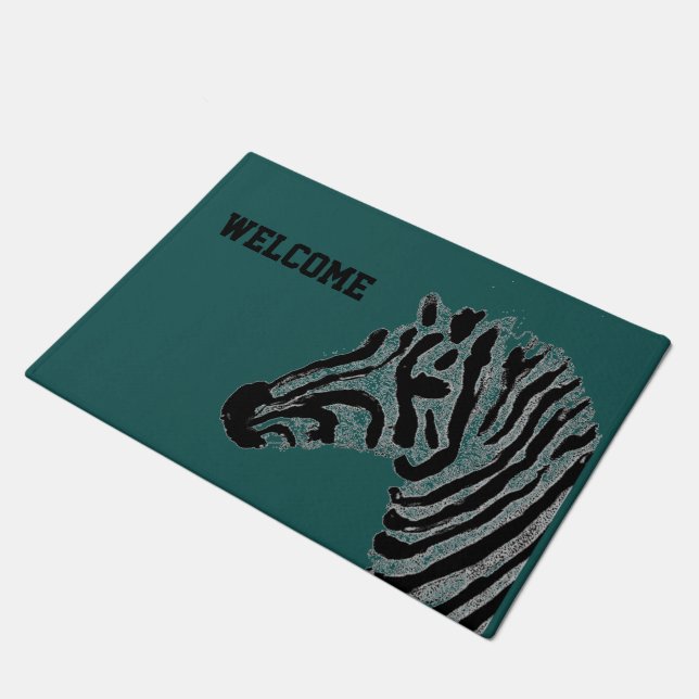 Tapete Willife Art Zebra Bem-Vindo (Inclinado)