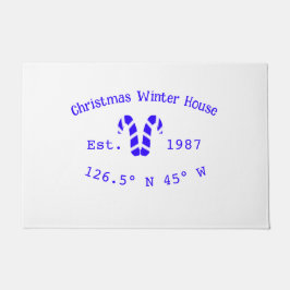 Tapete Winter Christmas house blue candy canes est. Year