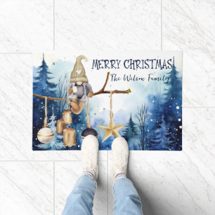 Tapete Winter Lady Gnomo Blue Forest Feliz Natal