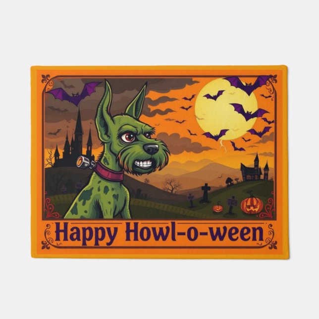 Tapete Wire Fox Terrierstein Happy Howl-o-ween (Frente)