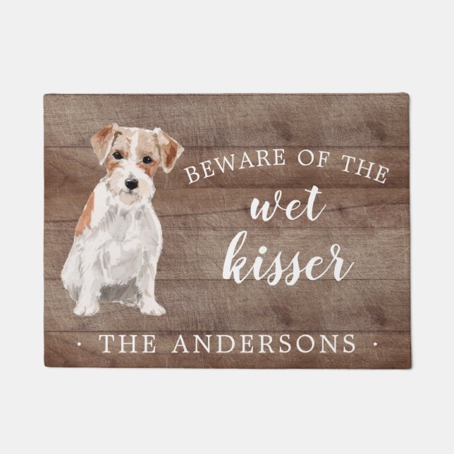 Tapete Wire Haired Jack Russell Mat de porta personalizad (Frente)