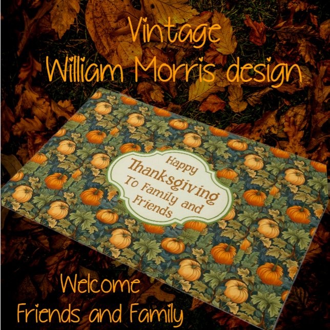 Tapete WM Morris - Ação de Graças - Pumpkin de Queda Pers (Welcome with this charming pumpkin patch
Thanksgiving doormat!)