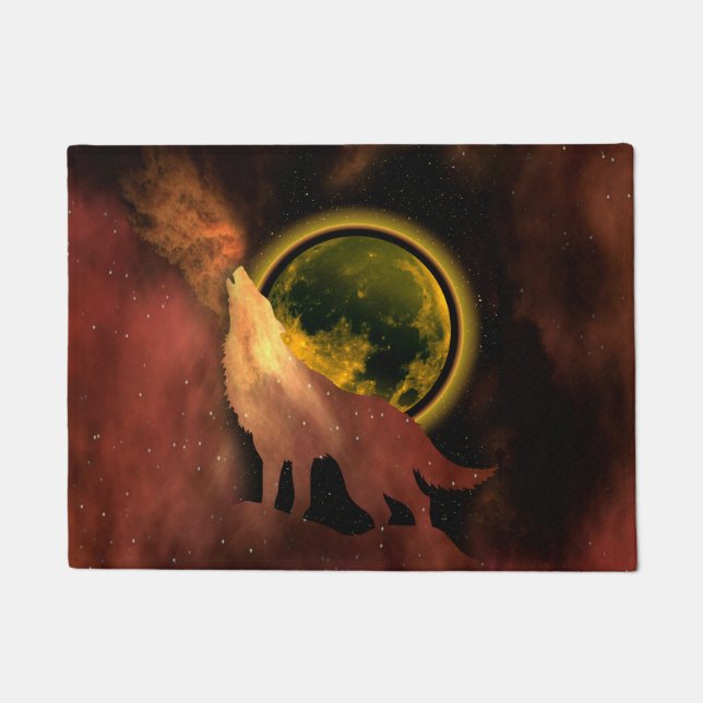 TAPETE WOLF HOWLING NA GALÁXIA DA LUA ESPACIAL (Frente)