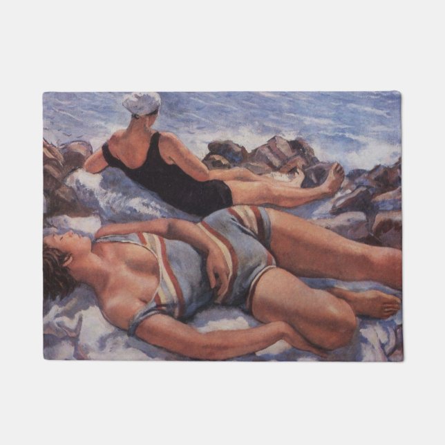 Tapete Women Sunbelt on the Beach (por Serebriakova) (Frente)