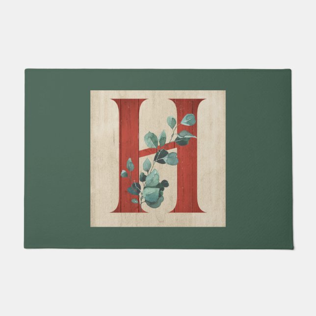 Tapete Wood Russo e Eucalyptus - Letra H (Frente)