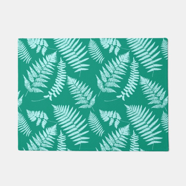 Tapete Woodland Fern Pattern, Turquoise e Aqua (Frente)