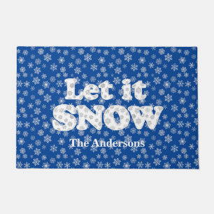 Tapete Word Art - Deixe-o nevar com fundo de neve