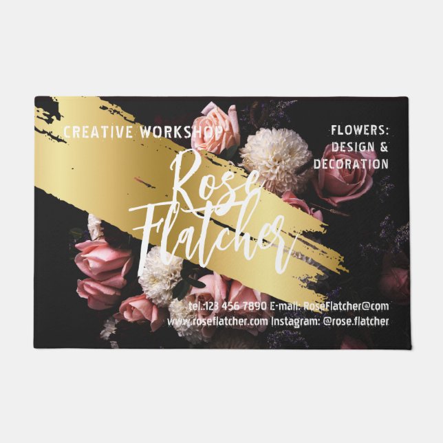 Tapete Workshop de Flor Dourado (Frente)