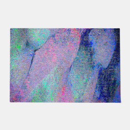 Tapete Wrinkled leather style with worn paint, blue tones