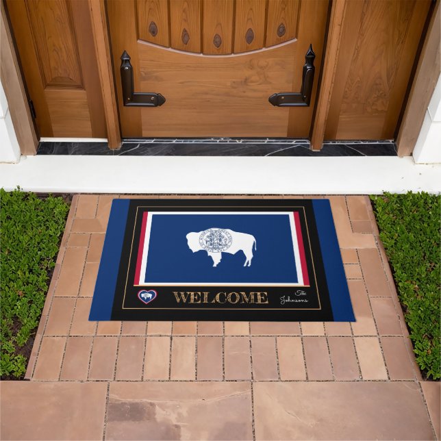 Tapete Wyoming & Wyoming Flag house mat /sport EUA (Ar livre)