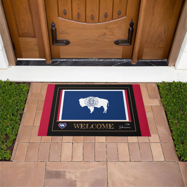 Tapete Wyoming & Wyoming Flag house mat /sport EUA (Ar livre)
