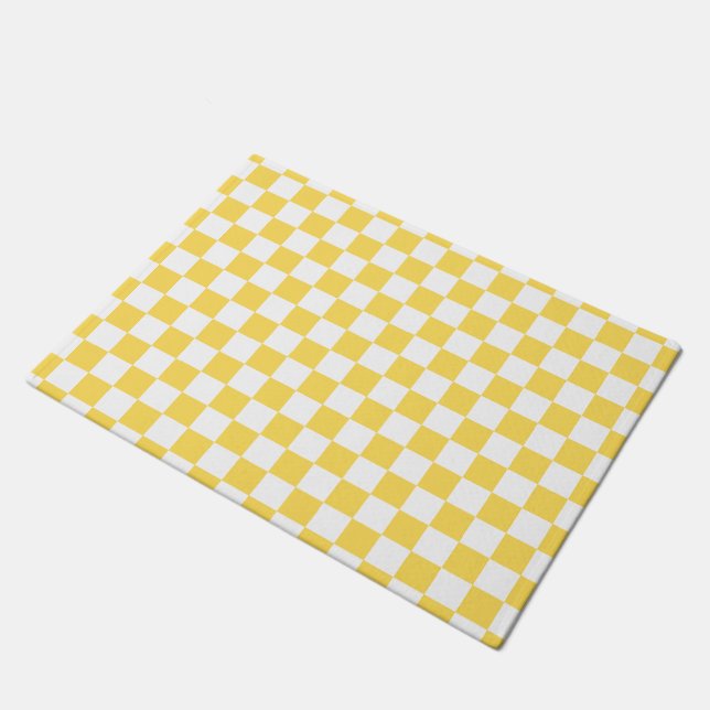 Tapete Xadrez amarelo visual clássico  (Inclinado)