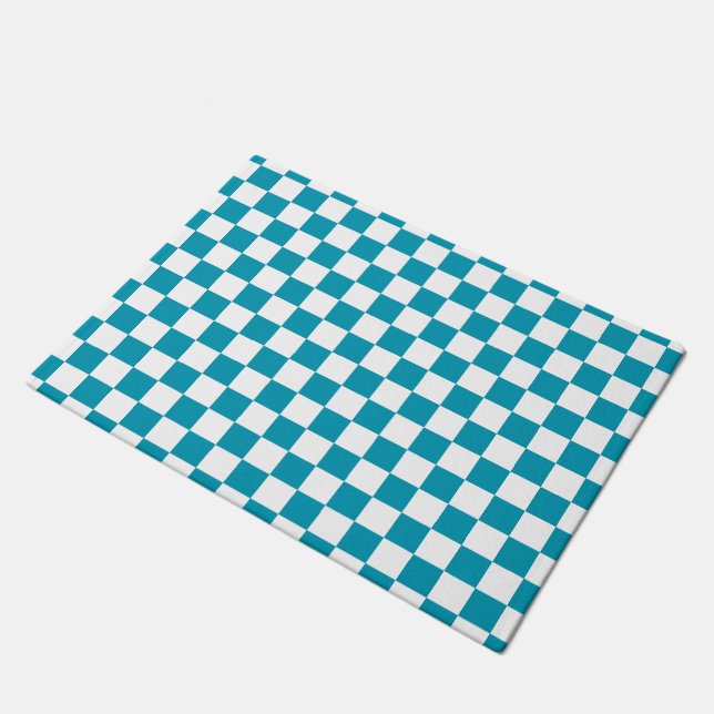 Tapete Xadrez azul-turquesa escuro (Inclinado)