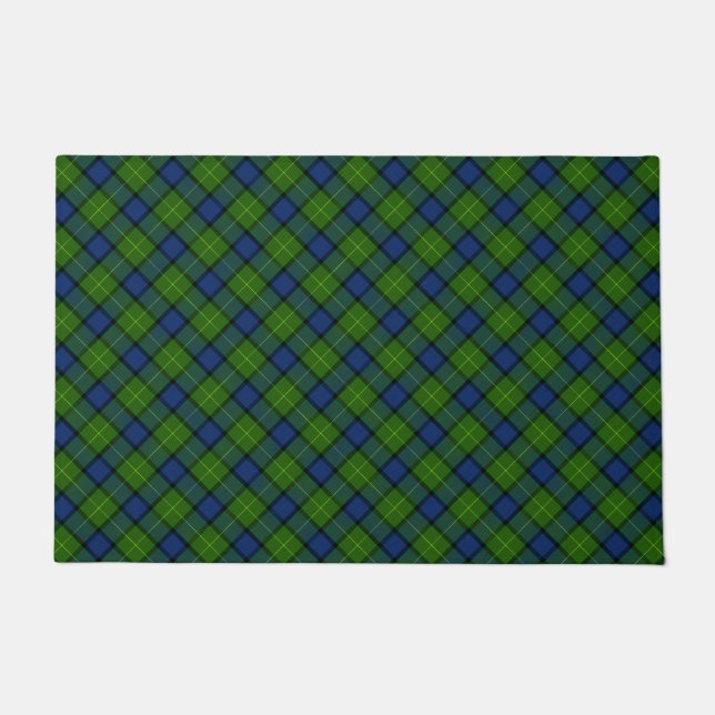 Tapete Xadrez azul verde Muir Moore tartan (Frente)