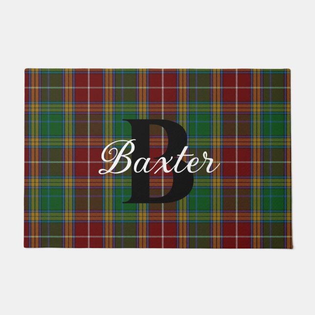 Tapete Xadrez Clan Baxter Monogramed Doormat (Frente)