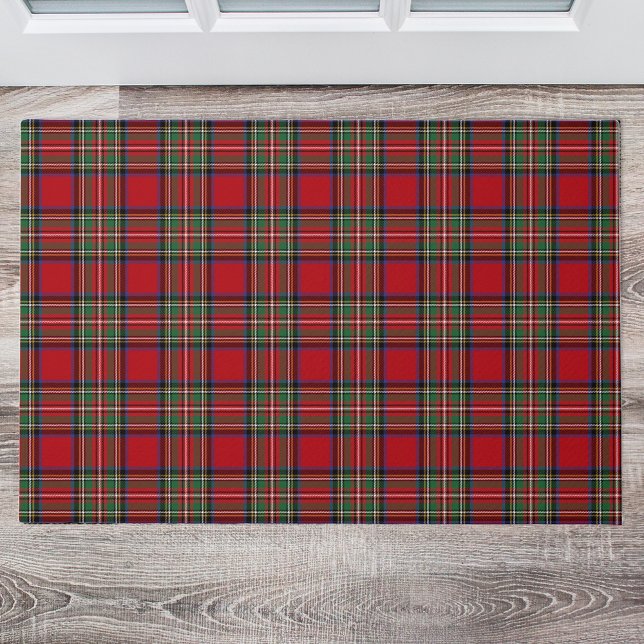 Tapete Xadrez Clan Stewart Green Red Blue Check Tartan (Plaid Rustic Red Green Stewart Tartan Doormat)