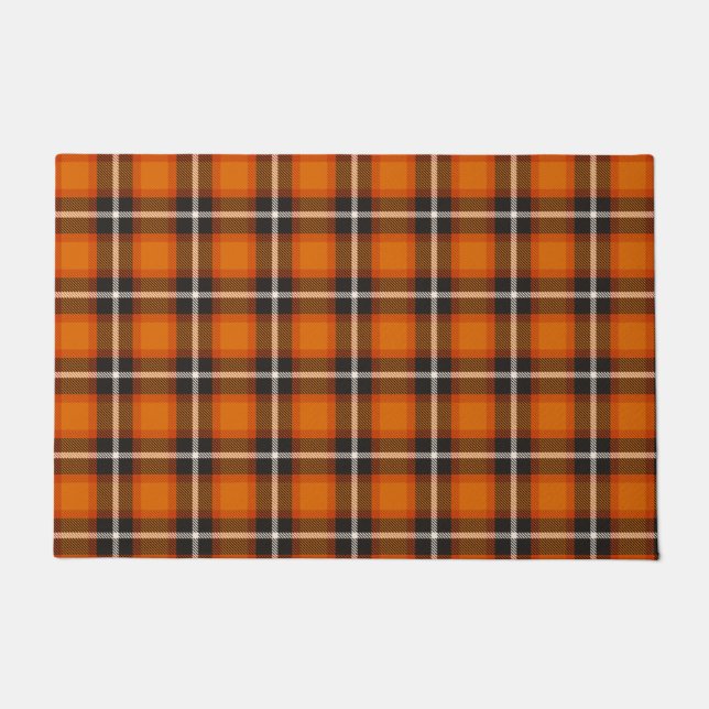 Tapete Xadrez Clássica de Tartan Laranja de Decor Queda (Frente)