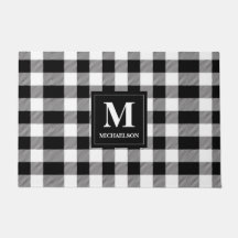 Xadrez de Búfalos Branco e Preto Monograma