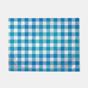 Tapete Xadrez de Buffalo Azul e Branco Verificada