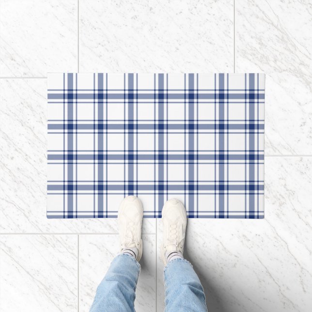 Tapete Xadrez Náutico Azul e Branco (Interior)